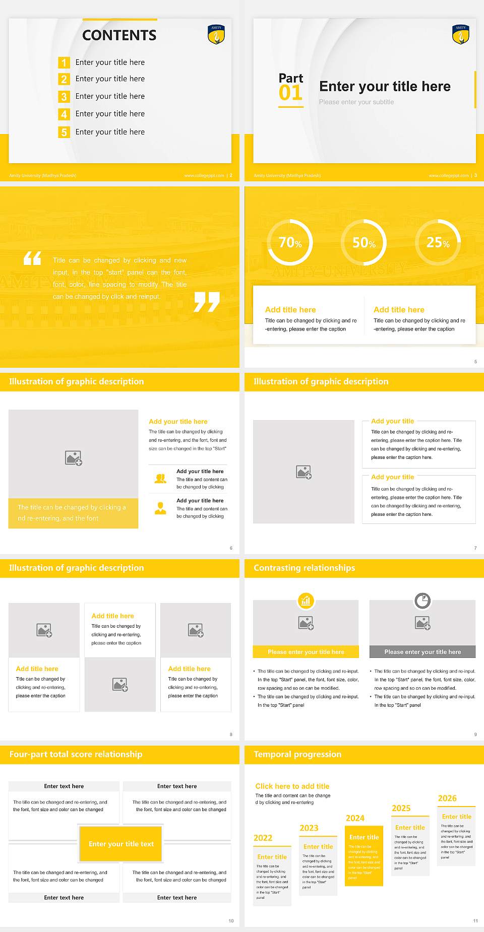 Amity University (Madhya Pradesh) Thesis Proposal/Graduation Defense PPT Template4:3 ratio PPT effect preview image2