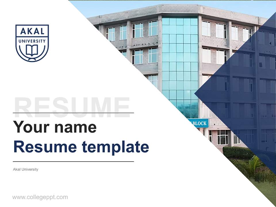 Akal University Resume PPT Template4:3 ratio PPT effect preview image5