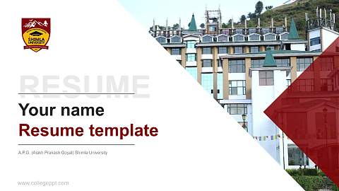 A.P.G. (Alakh Prakash Goyal) Shimla University Resume PPT Template