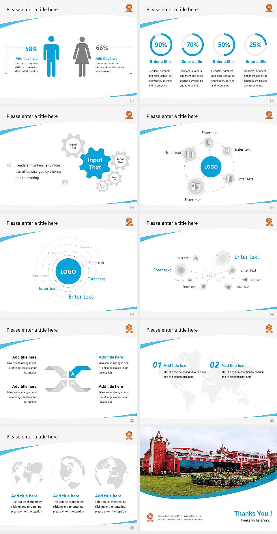 Baba Mast Nath University Course/Courseware Creation PPT Template4:3 ratio PPT effect preview image4