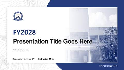 Andhra Kesari University Academic Presentation/Research Findings Report PPT Template