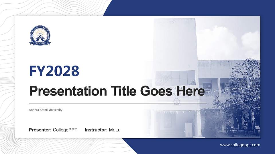 Andhra Kesari University Academic Presentation/Research Findings Report PPT Template16:9 ratio PPT effect preview image