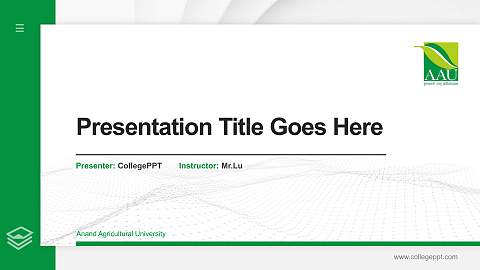 Anand Agricultural University Thesis Proposal/Graduation Defense PPT Template