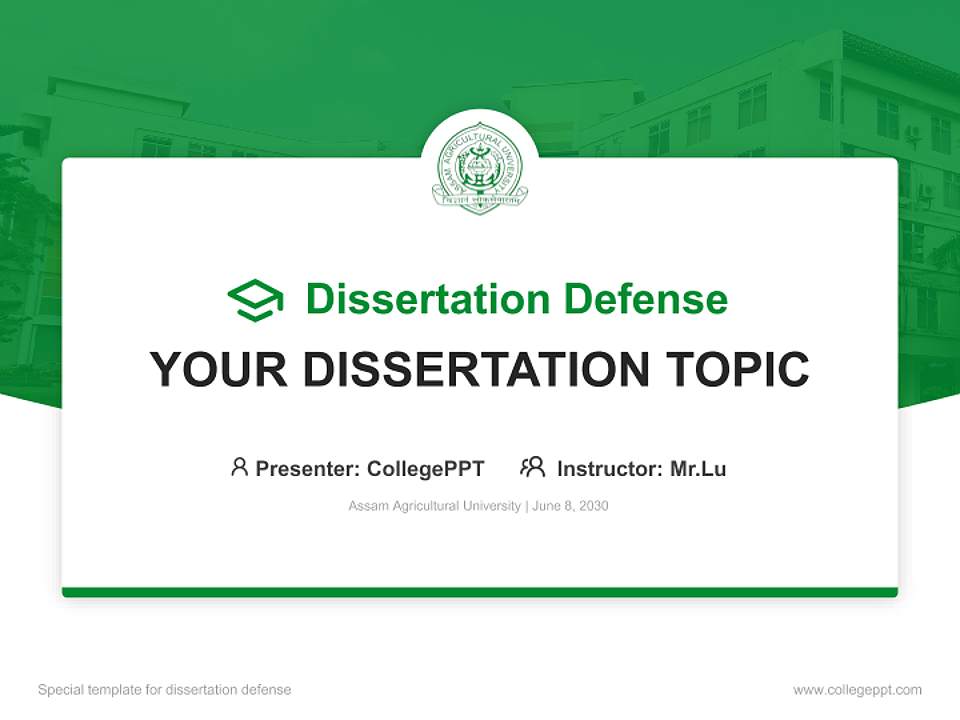 Assam Agricultural University Graduation Thesis Defense PPT Template4:3 ratio PPT effect preview image7