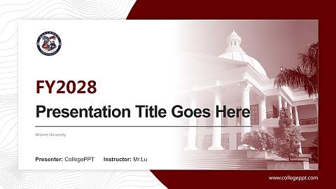 Alliance University Academic Presentation/Research Findings Report PPT Template
