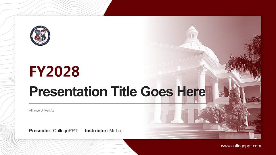 Alliance University Academic Presentation/Research Findings Report PPT Template16:9 ratio PPT effect preview image