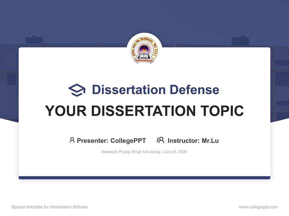 Awadesh Pratap Singh University Graduation Thesis Defense PPT Template4:3 ratio PPT effect preview image7