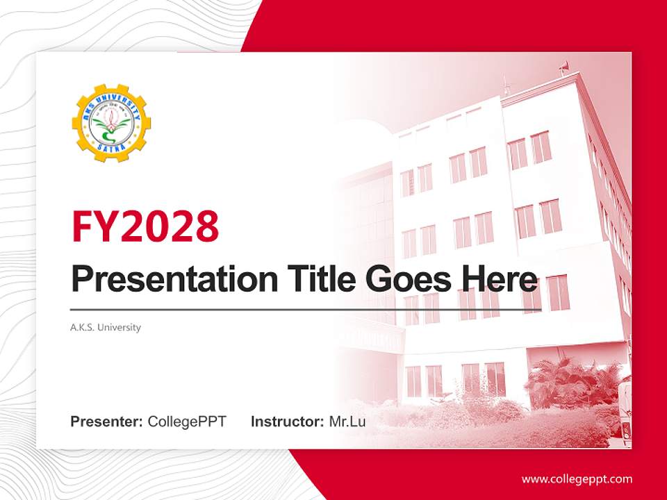 A.K.S. University Academic Presentation/Research Findings Report PPT Template4:3 ratio PPT effect preview image5