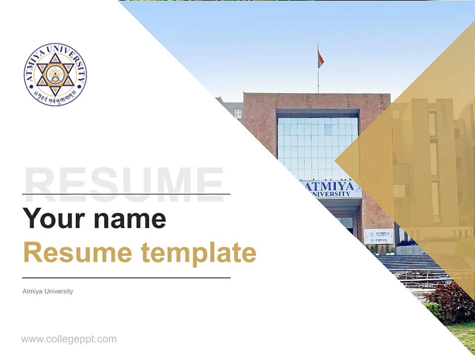 Atmiya University Resume PPT Template4:3 ratio PPT effect preview image5