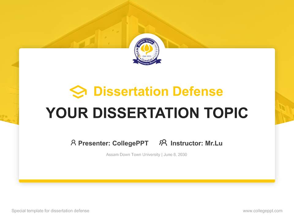 Assam Down Town University Graduation Thesis Defense PPT Template4:3 ratio PPT effect preview image7