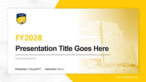 Amity University (Rajasthan) Academic Presentation/Research Findings Report PPT Template
