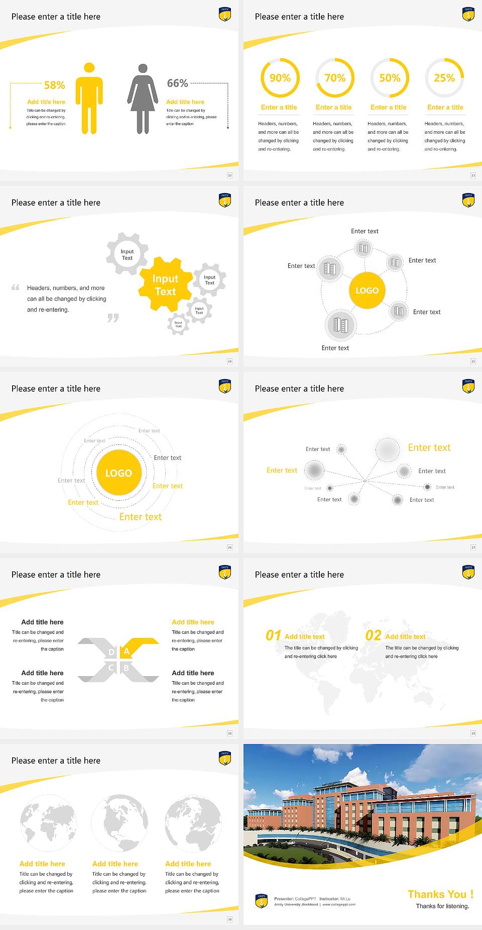Amity University Jharkhand Course/Courseware Creation PPT Template4:3 ratio PPT effect preview image4