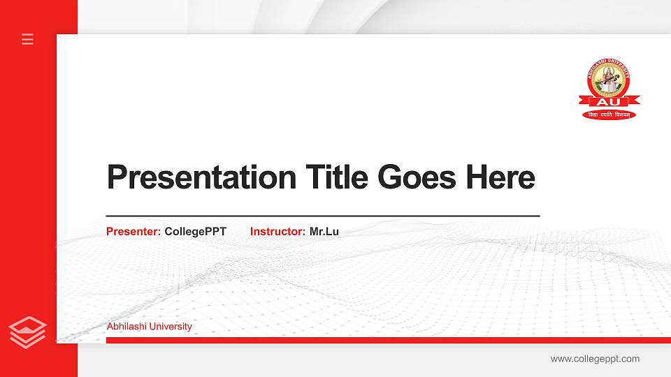 Abhilashi University Thesis Proposal/Graduation Defense PPT Template16:9 ratio PPT effect preview image