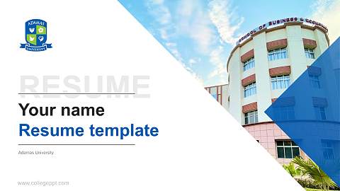Adamas University Resume PPT Template