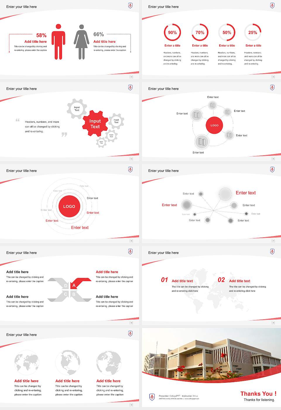 AAFT University of Media and Arts Course/Courseware Creation PPT Template16:9 ratio PPT effect preview image4