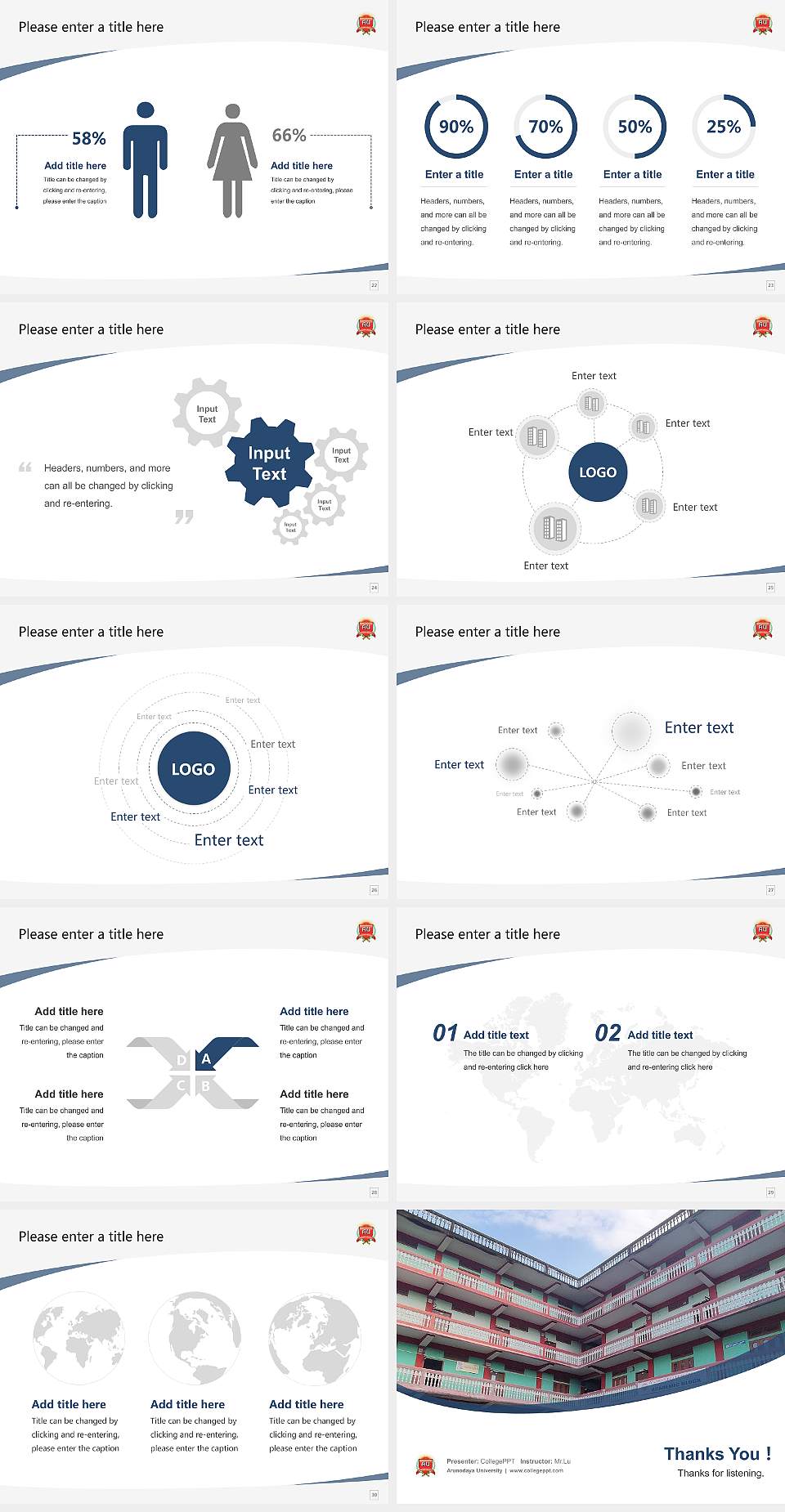 Arunodaya University Course/Courseware Creation PPT Template4:3 ratio PPT effect preview image4