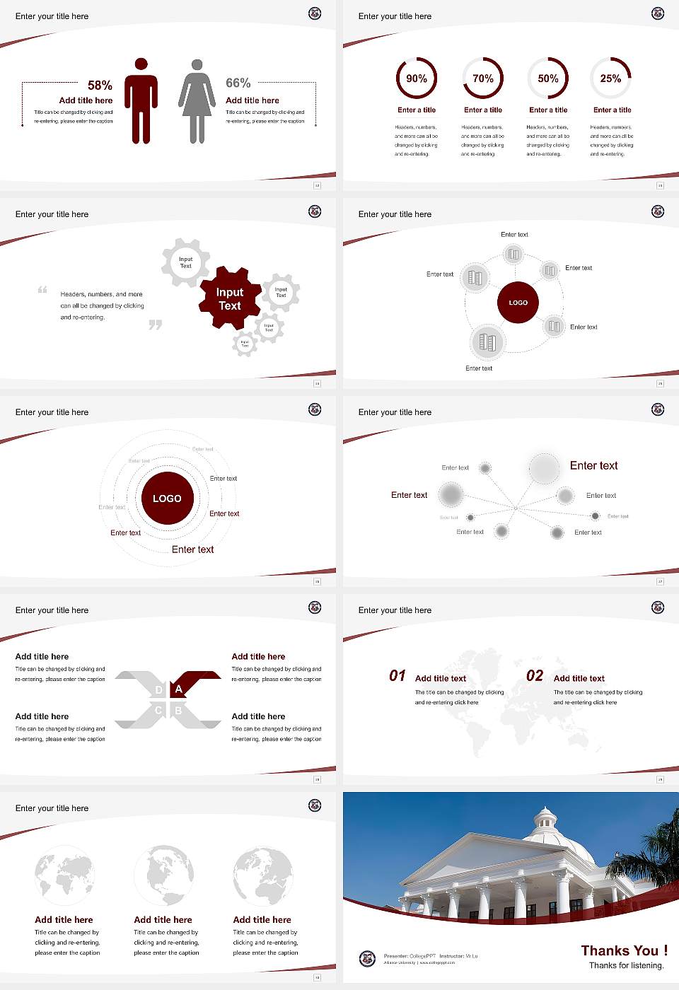 Alliance University Course/Courseware Creation PPT Template16:9 ratio PPT effect preview image4
