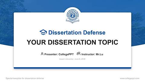 Assam University Graduation Thesis Defense PPT Template