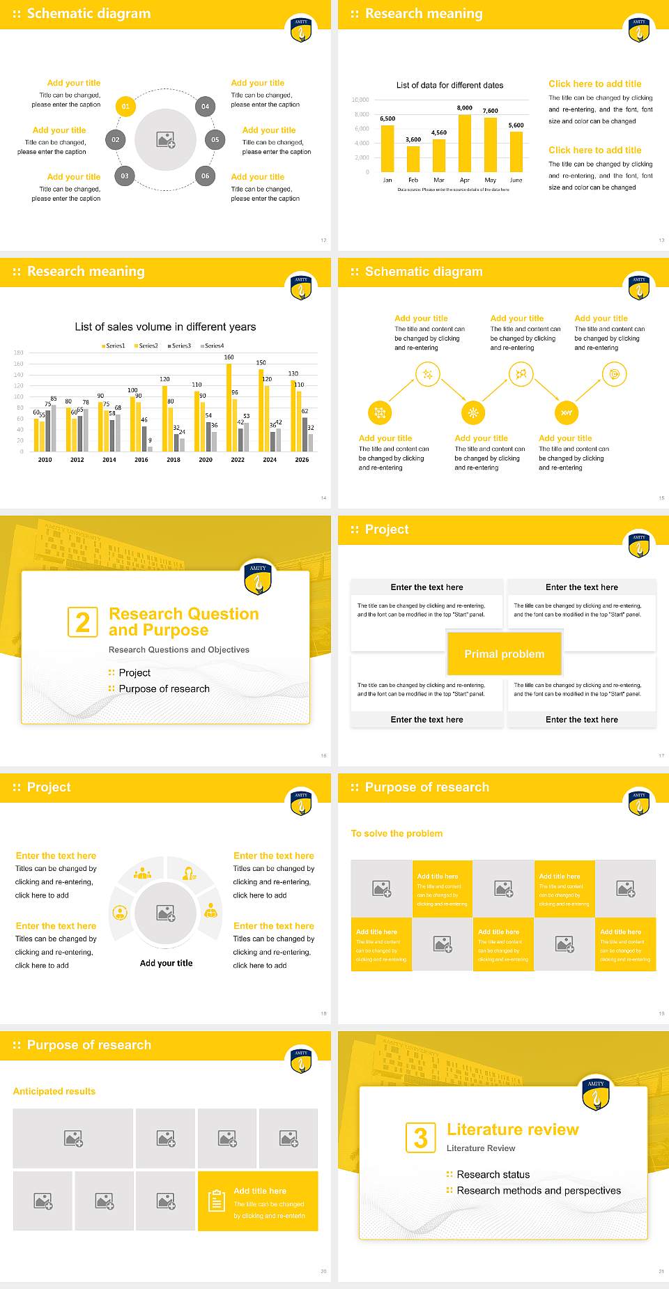 Amity University, West Bengal Graduation Thesis Defense PPT Template4:3 ratio PPT effect preview image3