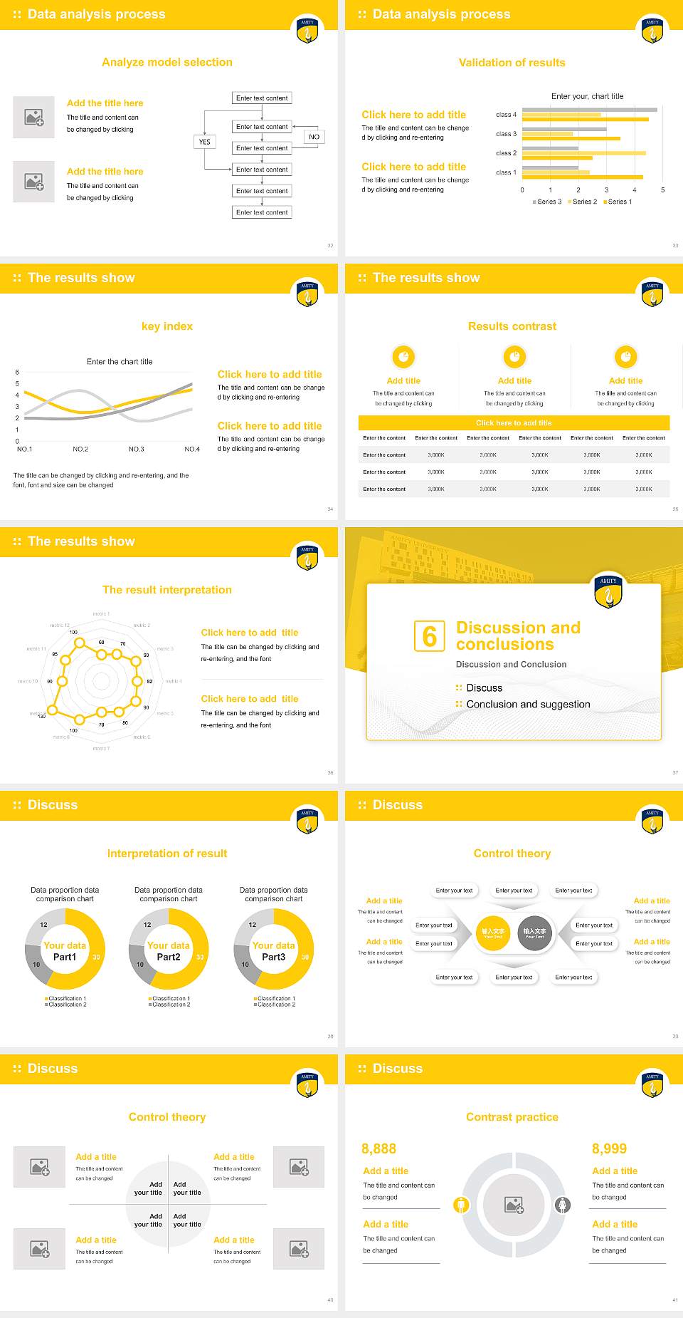 Amity University, West Bengal Graduation Thesis Defense PPT Template4:3 ratio PPT effect preview image5