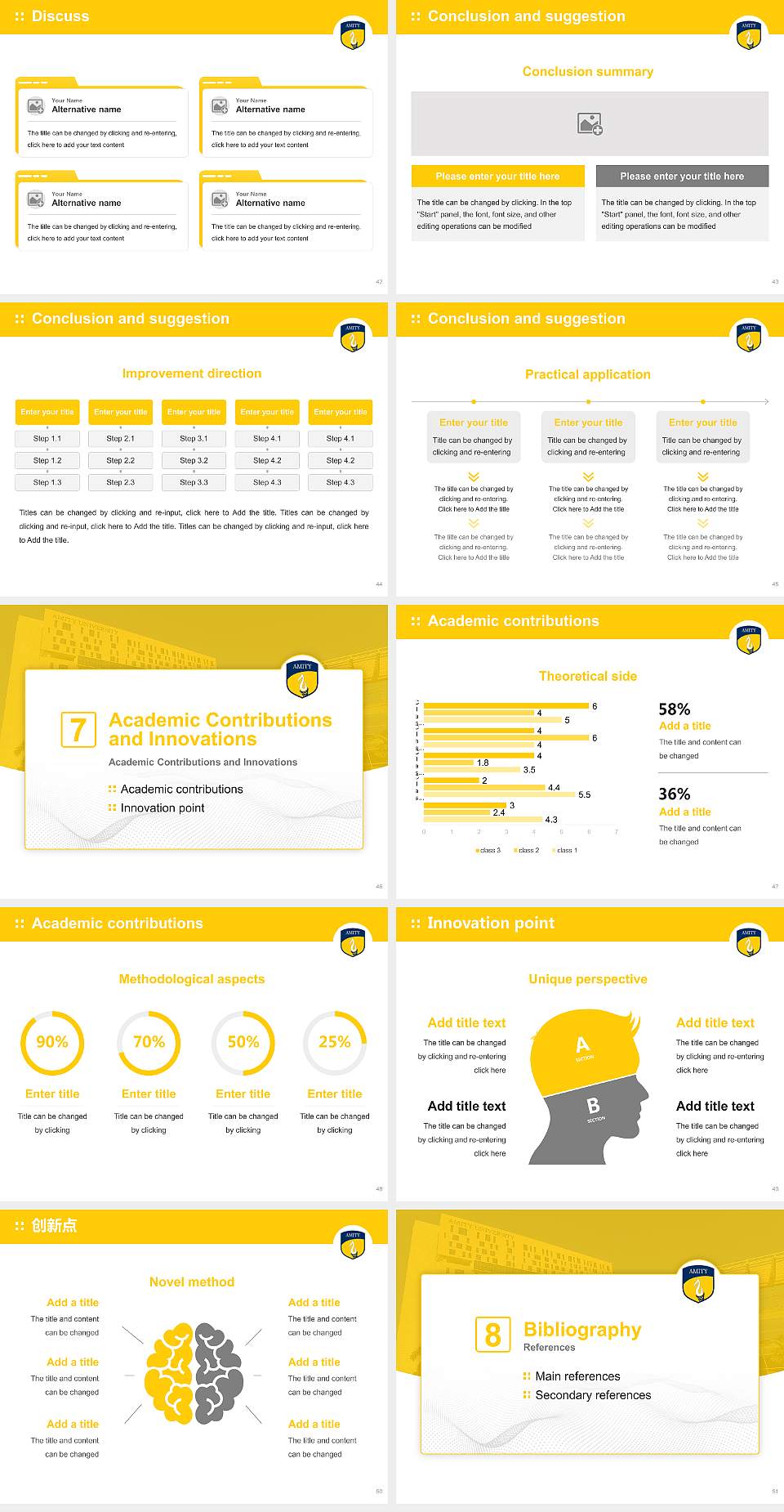 Amity University, West Bengal Graduation Thesis Defense PPT Template4:3 ratio PPT effect preview image6