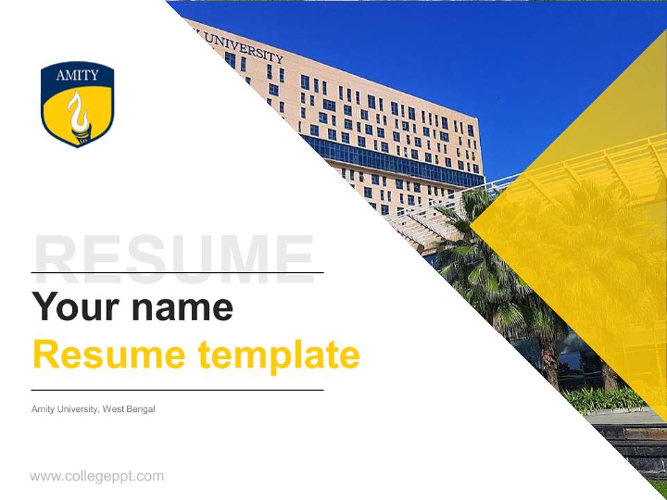 Amity University, West Bengal Resume PPT Template4:3 ratio PPT effect preview image5