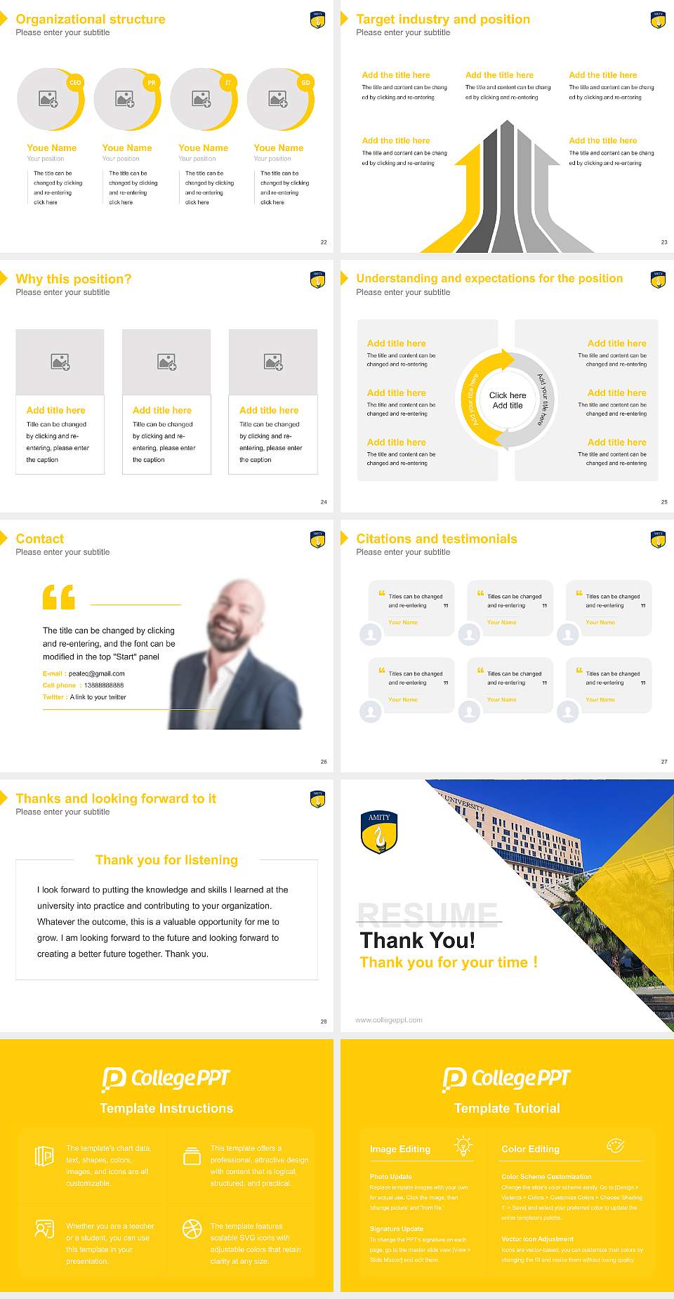 Amity University, West Bengal Resume PPT Template4:3 ratio PPT effect preview image4