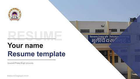 Awadesh Pratap Singh University Resume PPT Template