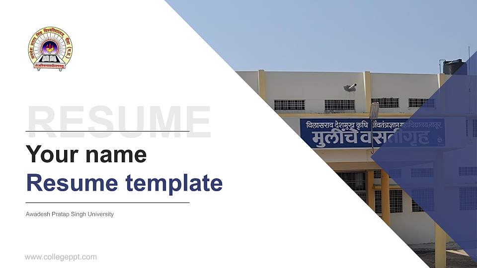 Awadesh Pratap Singh University Resume PPT Template16:9 ratio PPT effect preview image