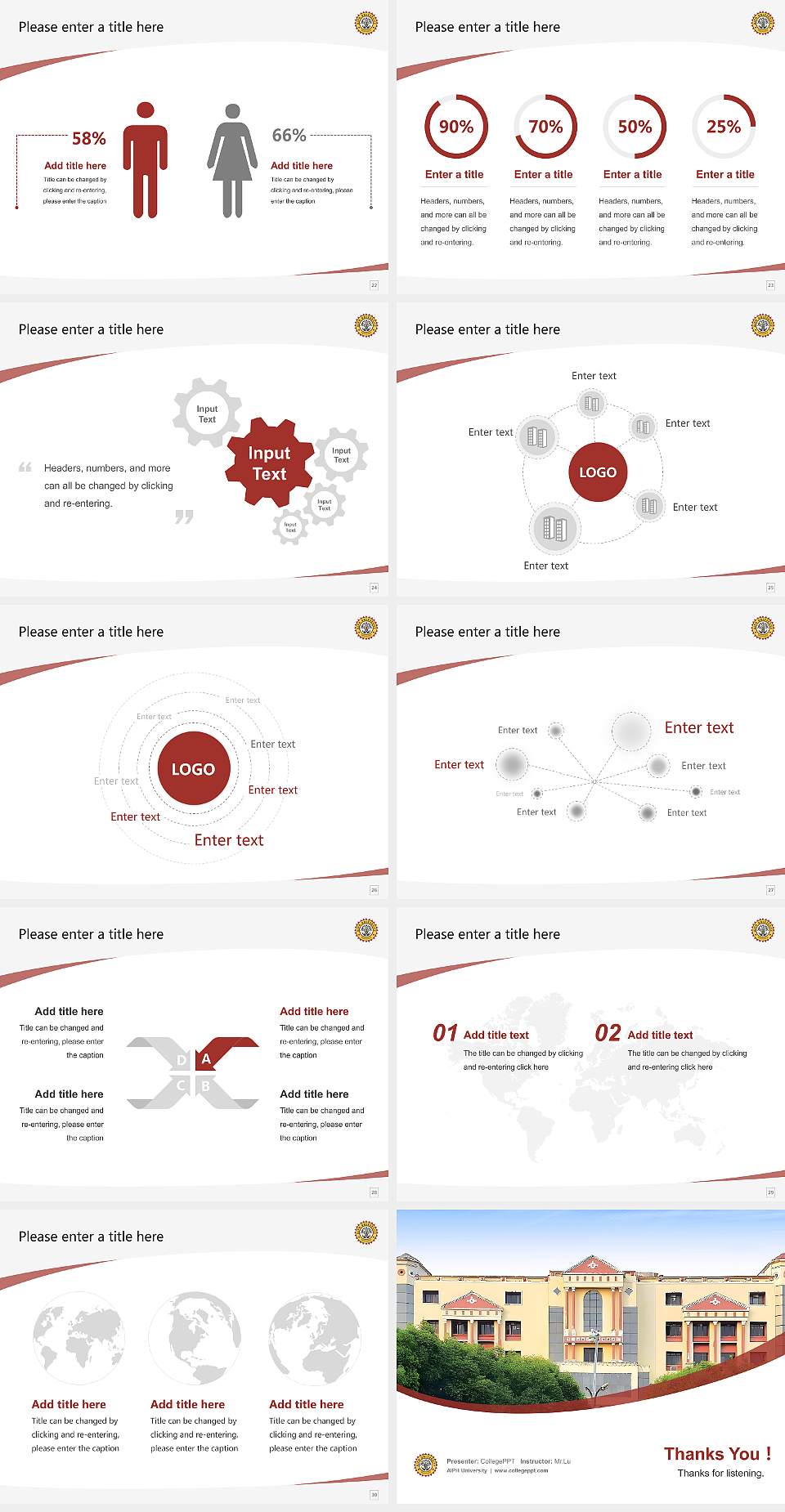 AIPH University Course/Courseware Creation PPT Template4:3 ratio PPT effect preview image4