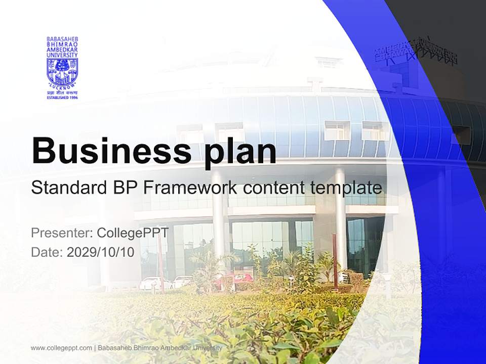 Babasaheb Bhimrao Ambedkar University Competition/Entrepreneurship Contest PPT Template4:3 ratio PPT effect preview image9