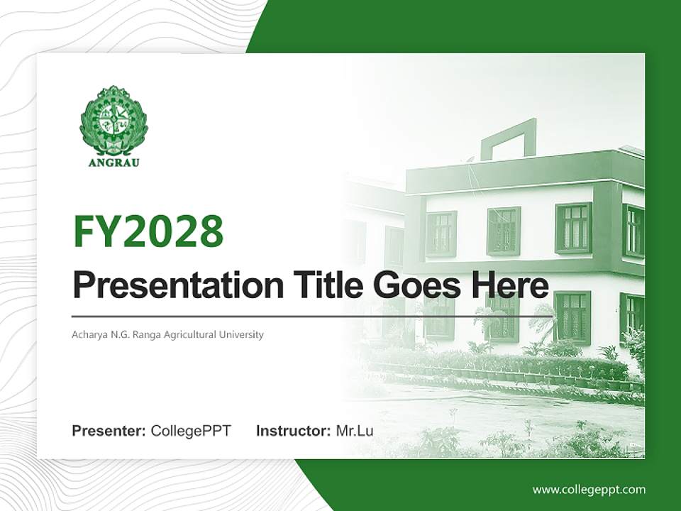 Acharya N.G. Ranga Agricultural University Academic Presentation/Research Findings Report PPT Template4:3 ratio PPT effect preview image5