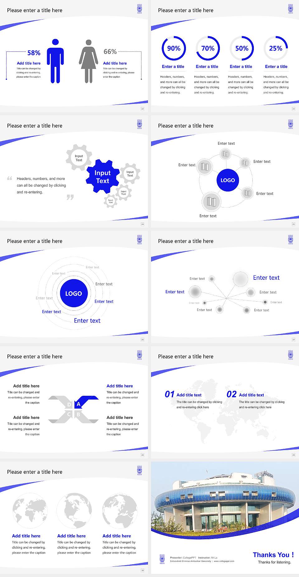 Babasaheb Bhimrao Ambedkar University Course/Courseware Creation PPT Template4:3 ratio PPT effect preview image4