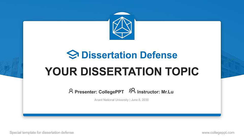 Anant National University Graduation Thesis Defense PPT Template16:9 ratio PPT effect preview image