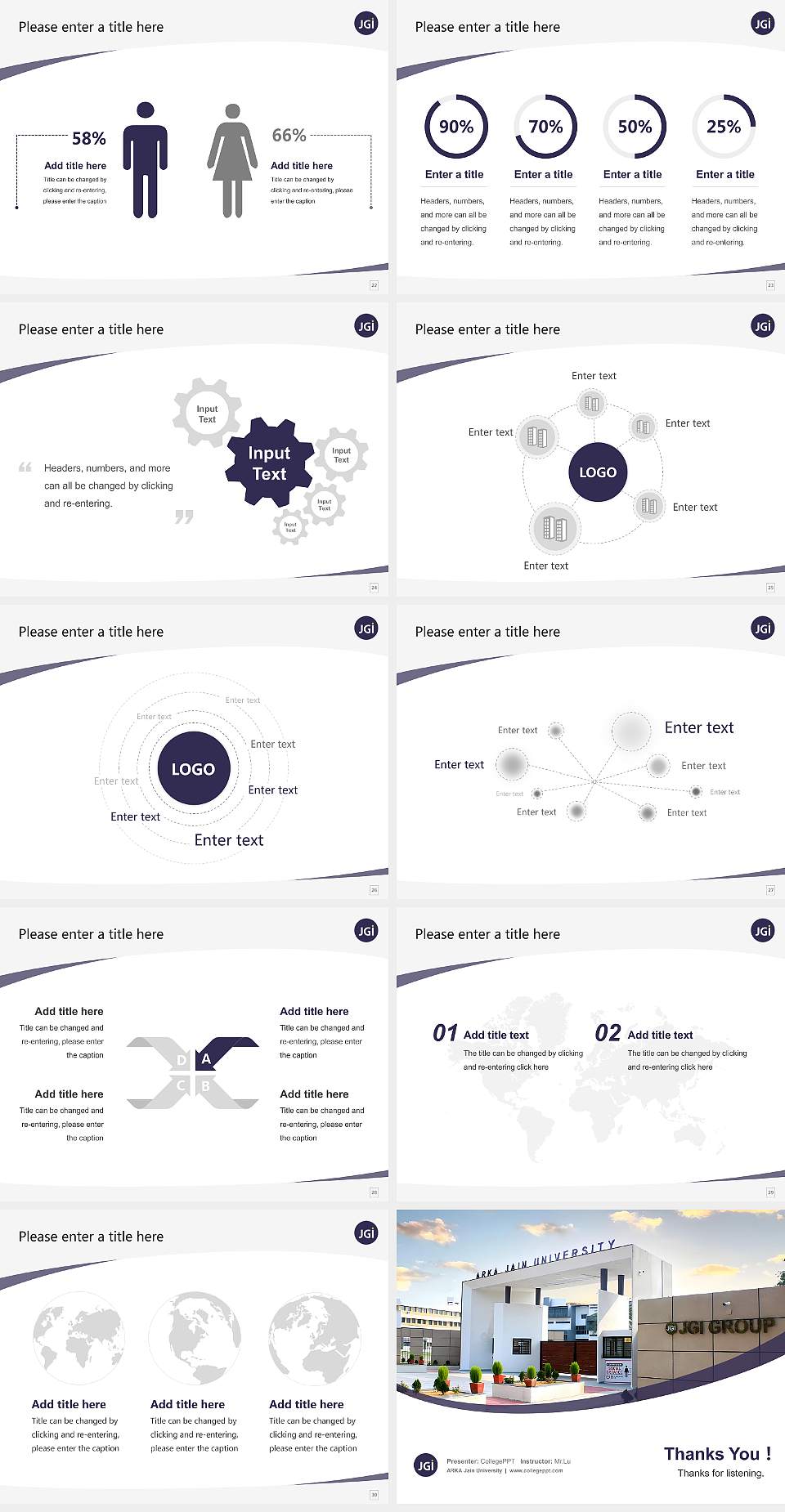 ARKA Jain University Course/Courseware Creation PPT Template4:3 ratio PPT effect preview image4