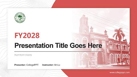 Aligarh Muslim University Academic Presentation/Research Findings Report PPT Template