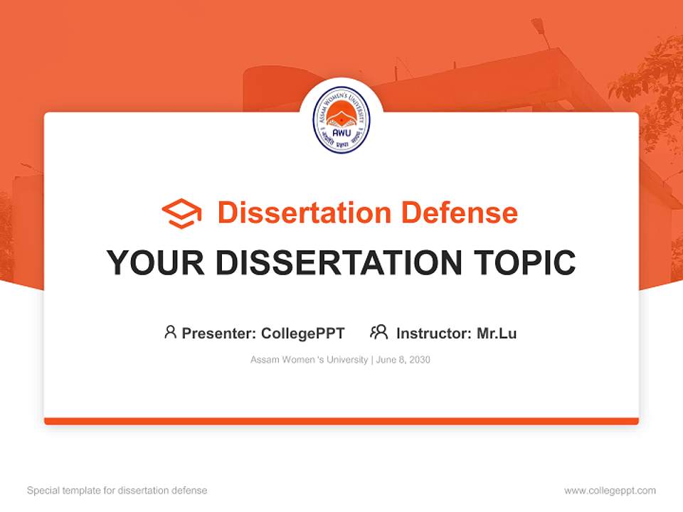 Assam Women ‘s University Graduation Thesis Defense PPT Template4:3 ratio PPT effect preview image7
