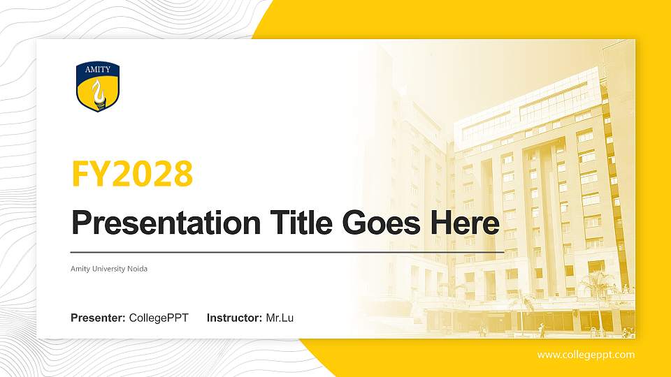 Amity University Noida Academic Presentation/Research Findings Report PPT Template16:9 ratio PPT effect preview image