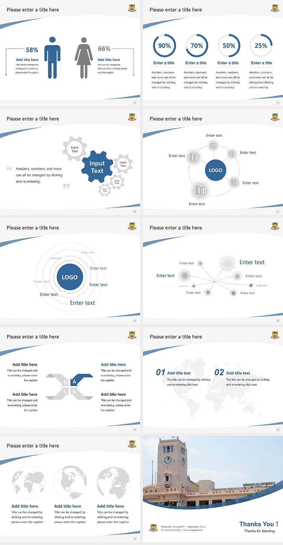 Annamalai University Course/Courseware Creation PPT Template4:3 ratio PPT effect preview image4