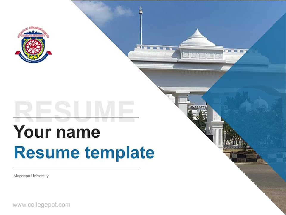 Alagappa University Resume PPT Template4:3 ratio PPT effect preview image5