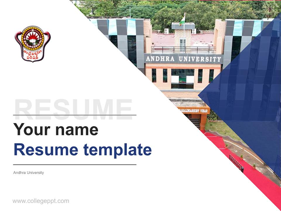 Andhra University Resume PPT Template4:3 ratio PPT effect preview image5