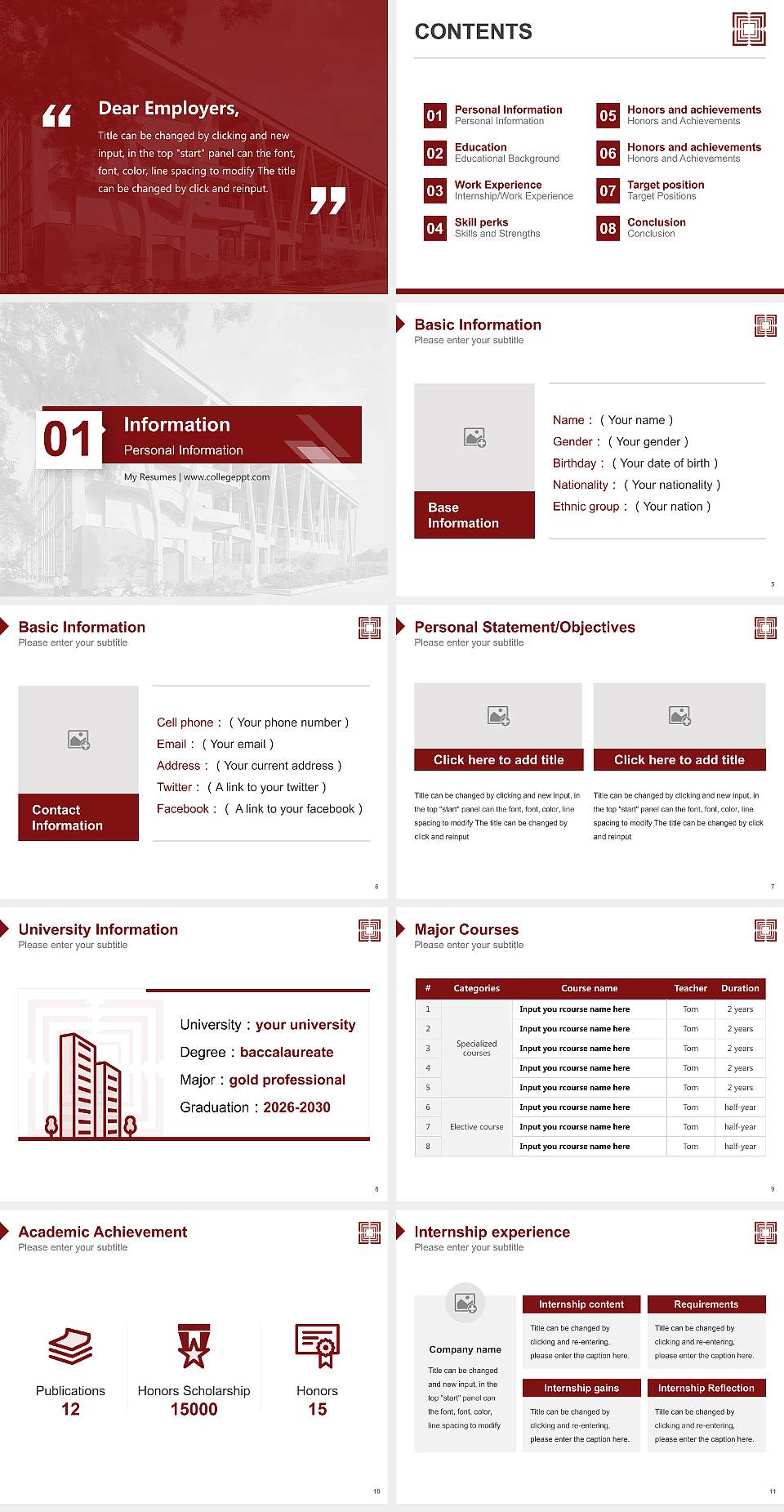 Ahmedabad University Resume PPT Template4:3 ratio PPT effect preview image2