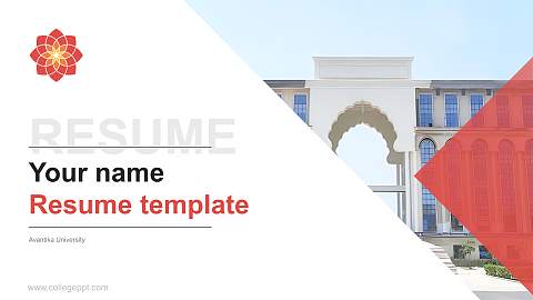 Avantika University Resume PPT Template