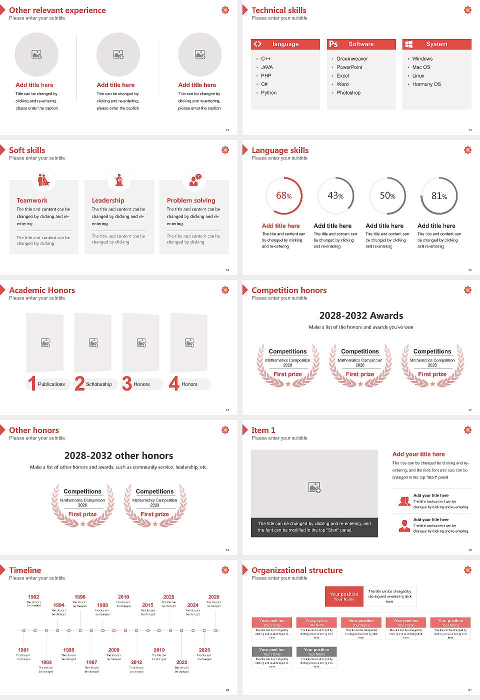 Avantika University Resume PPT Template16:9 ratio PPT effect preview image3