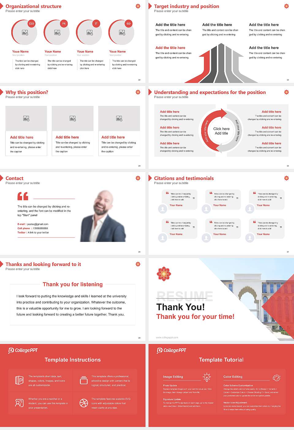 Avantika University Resume PPT Template16:9 ratio PPT effect preview image4
