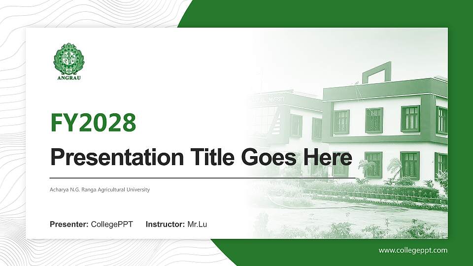 Acharya N.G. Ranga Agricultural University Academic Presentation/Research Findings Report PPT Template16:9 ratio PPT effect preview image