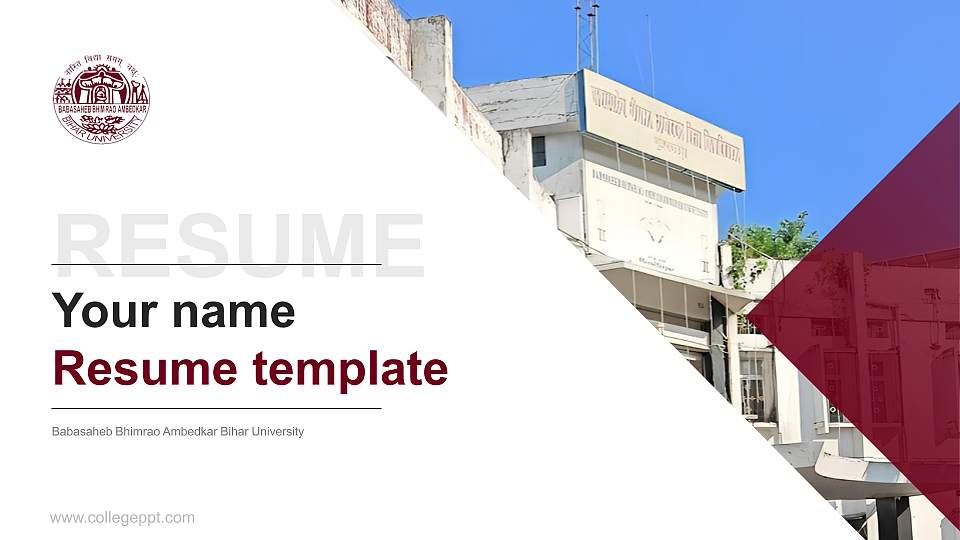 Babasaheb Bhimrao Ambedkar Bihar University Resume PPT Template16:9 ratio PPT effect preview image