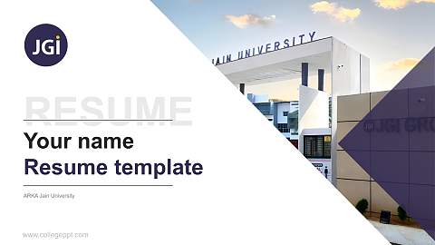 ARKA Jain University Resume PPT Template