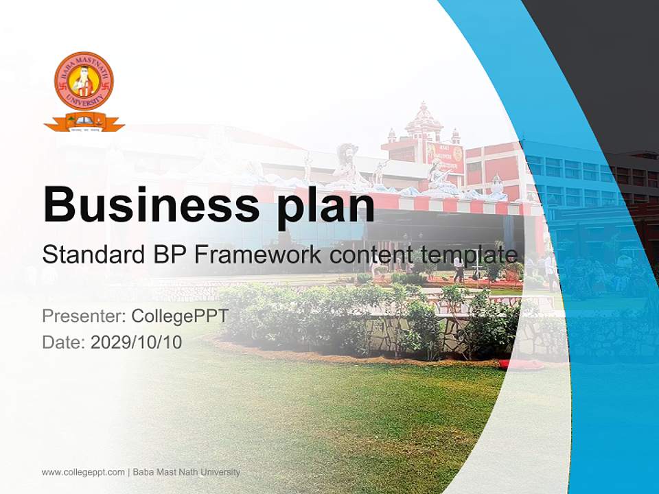 Baba Mast Nath University Competition/Entrepreneurship Contest PPT Template4:3 ratio PPT effect preview image9