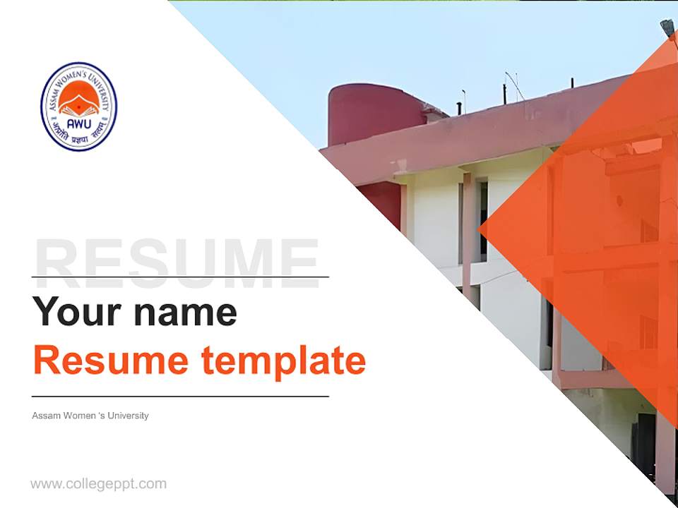Assam Women ‘s University Resume PPT Template4:3 ratio PPT effect preview image5